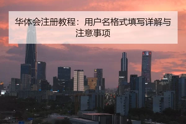 华体会注册教程：用户名格式填写详解与注意事项